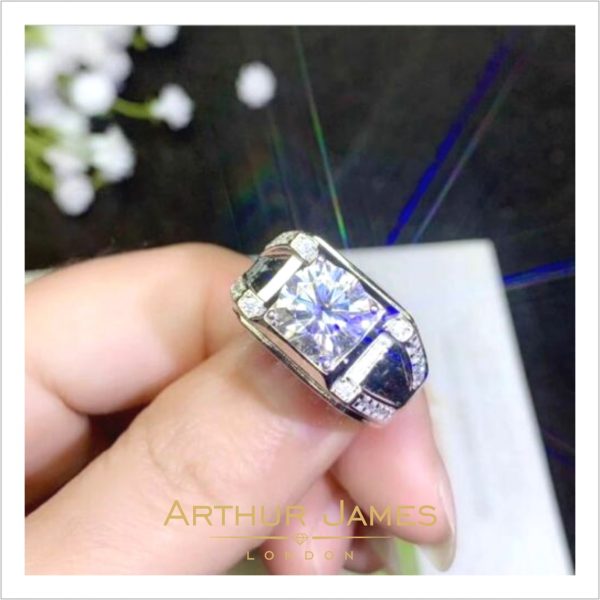 Solitaire Moissanite Diamond ring for men