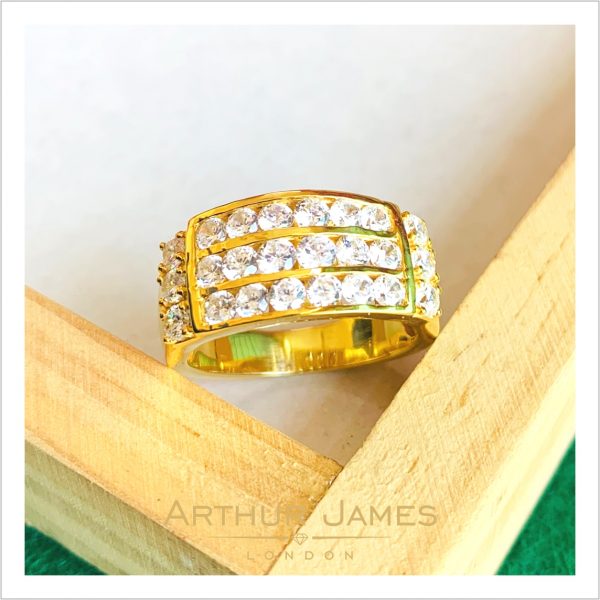 Yellow Gold diamond ring for men