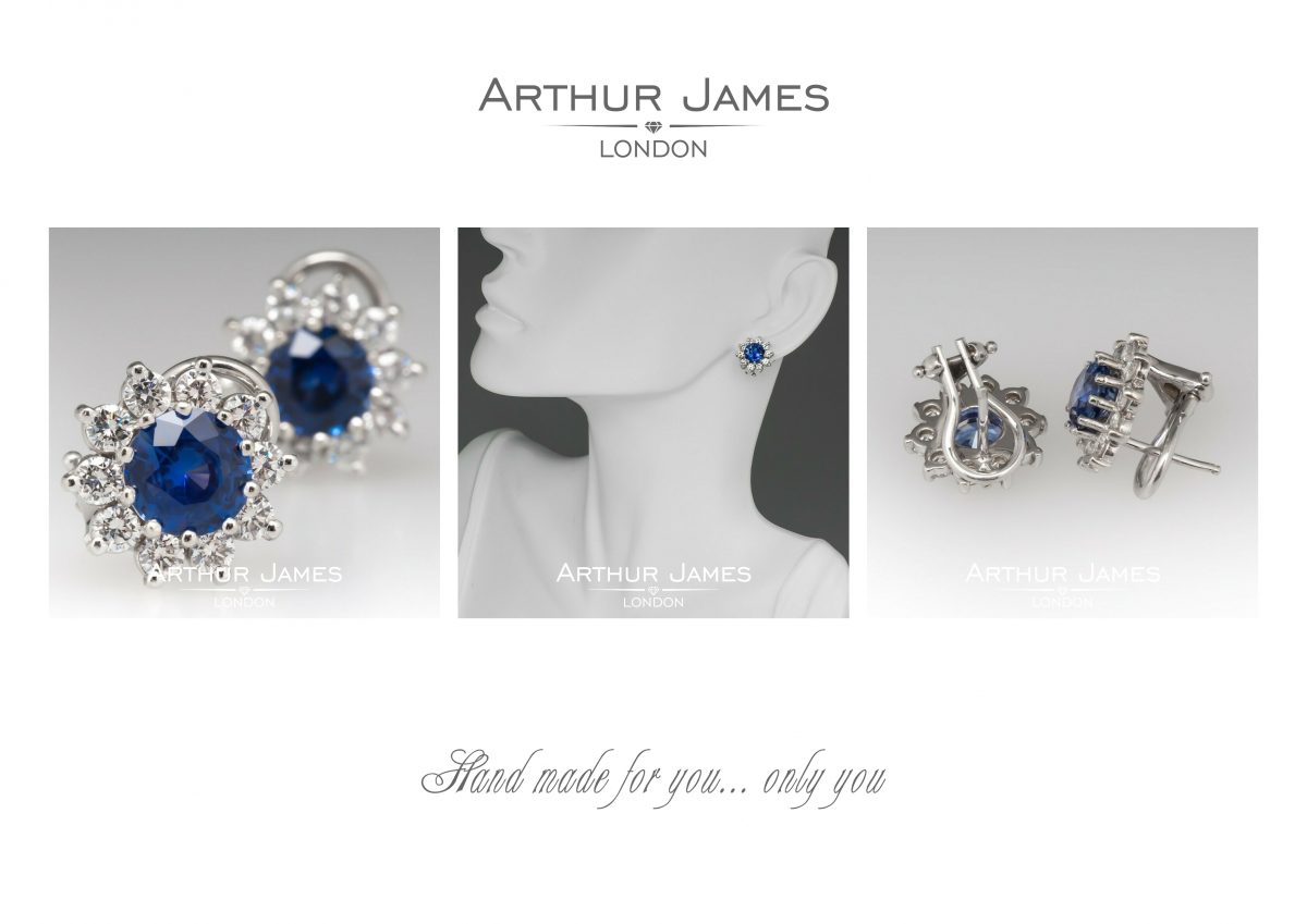Blue sapphire dangle earrings for women