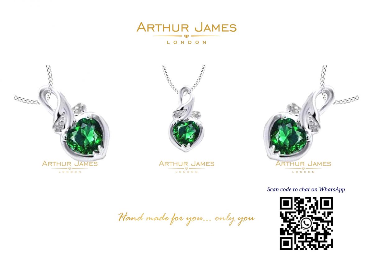 Heart Cut Green Emerald Diamond Ladies Pendant