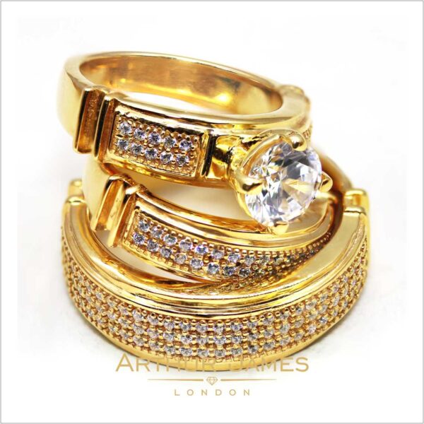 Trio Ring Set - Him & Her Custom Made Jewelry Arthur James London