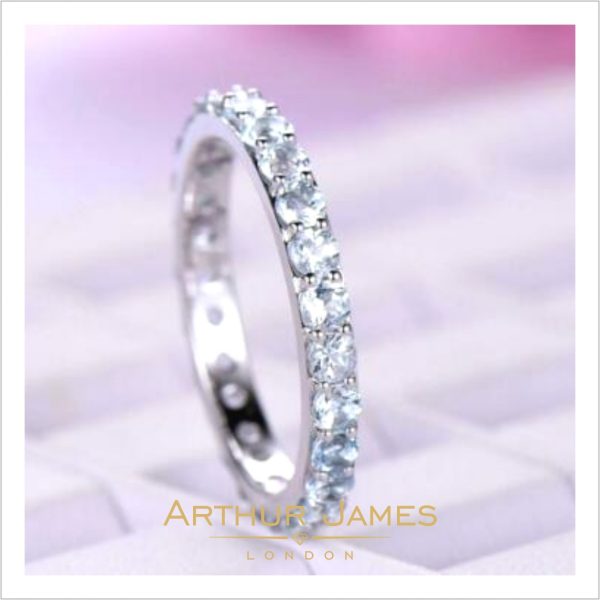 Aquamarine Eternity Ring Custom Made Jewelry Arthur James London