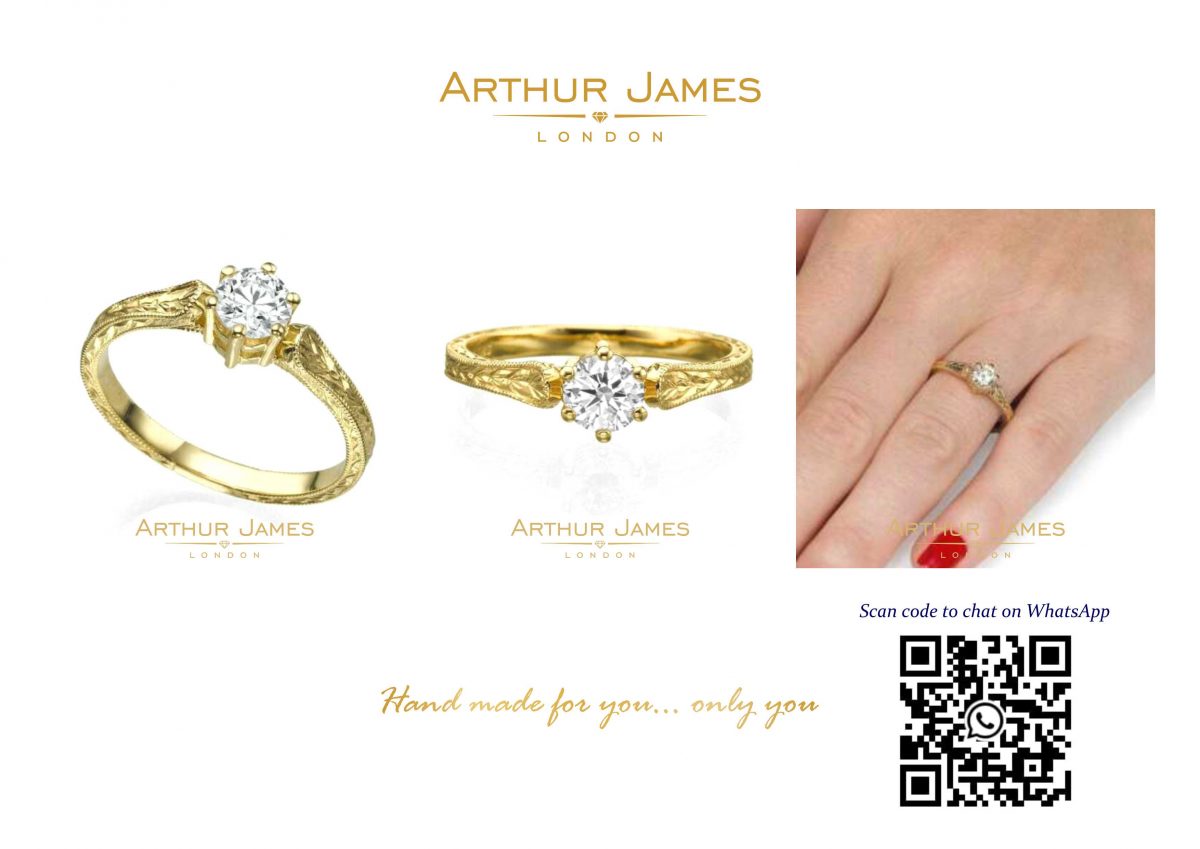 Round Cut Solitaire Diamond Yellow Gold Ladies Ring