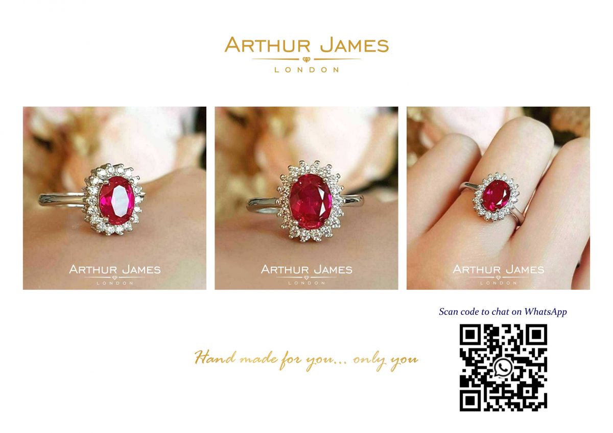 Oval Cut Red Ruby Diamond Halo Ladies Ring