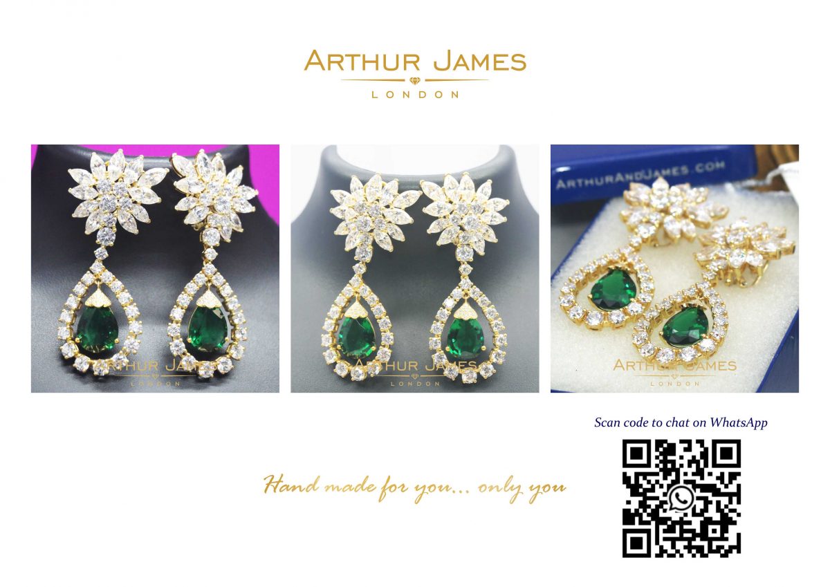 Green Emerald Antique Chandelier Cabochon Cut Ladies Earrings